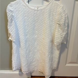 LOFT White Textured Blouse